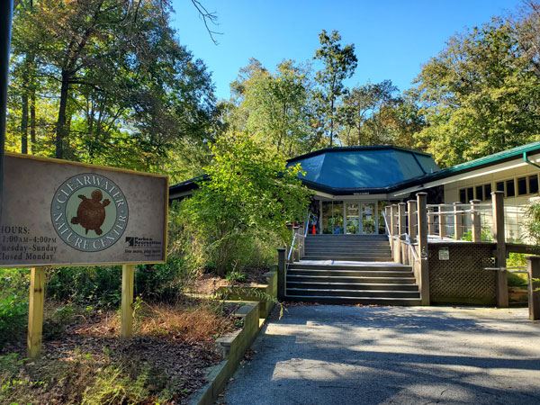 exterior of Clearwter Nature Center entrance