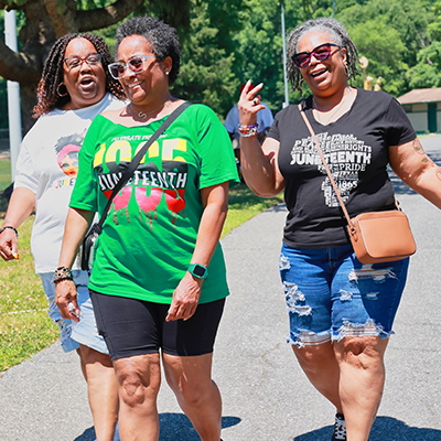 Women walking at Juneteenth