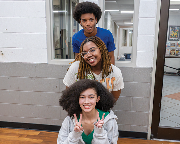 Teens hanging out