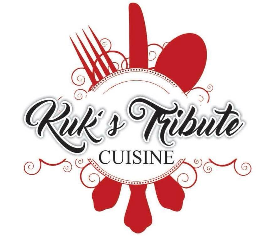 Kuk’s Tribute Cuisine logo with utensils and decorative text design.